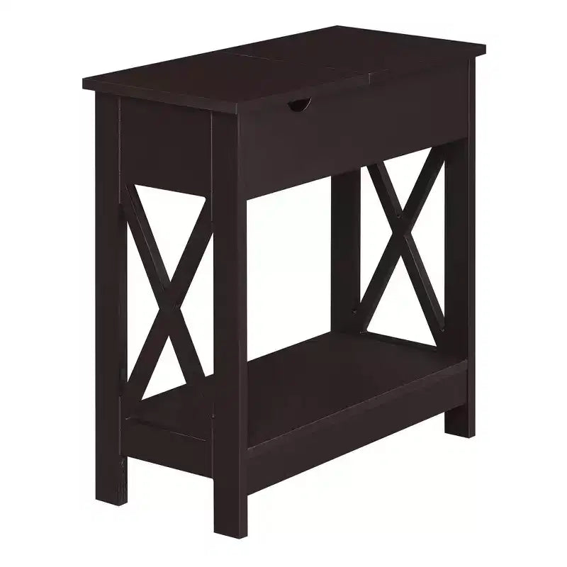 Table d'appoint en MDF à rabat avec station de charge 61 cm (H) x 60,3 cm (l) x 28,6 cm (P)