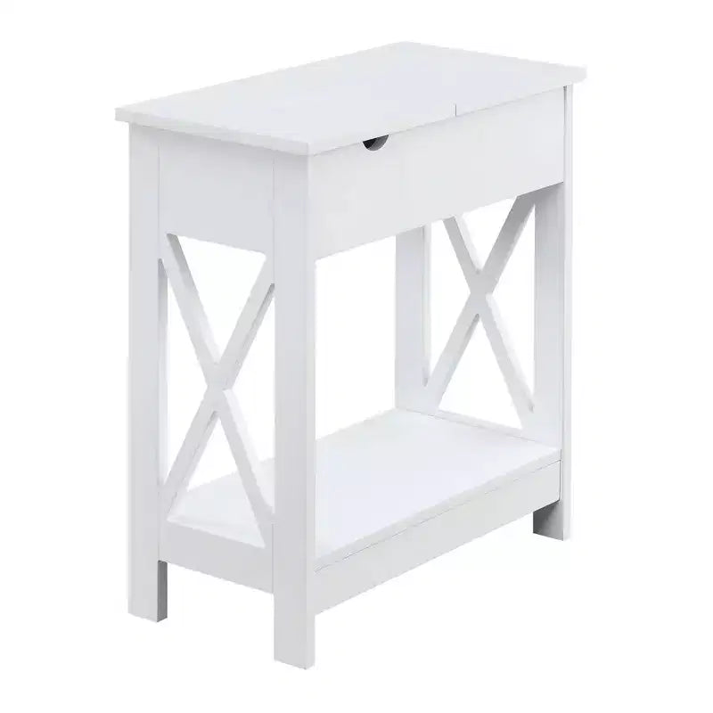 Table d'appoint en MDF à rabat avec station de charge 61 cm (H) x 60,3 cm (l) x 28,6 cm (P)