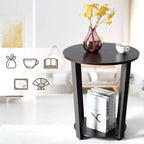 Table d'appoint ronde à 2 niveaux en panneaux de particules et fer 57 cm (H) x 49,5 cm (diamètre)