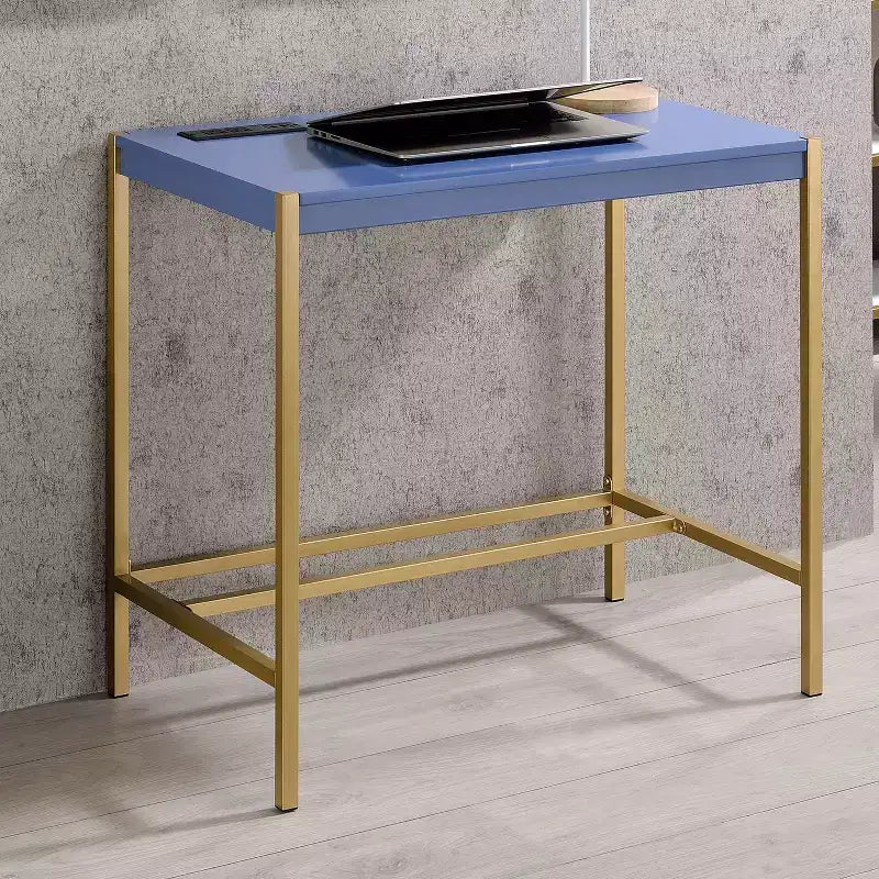 Bureau en acier et MDF avec port USB 75,5 cm H x 76 cm L x 46 cm P