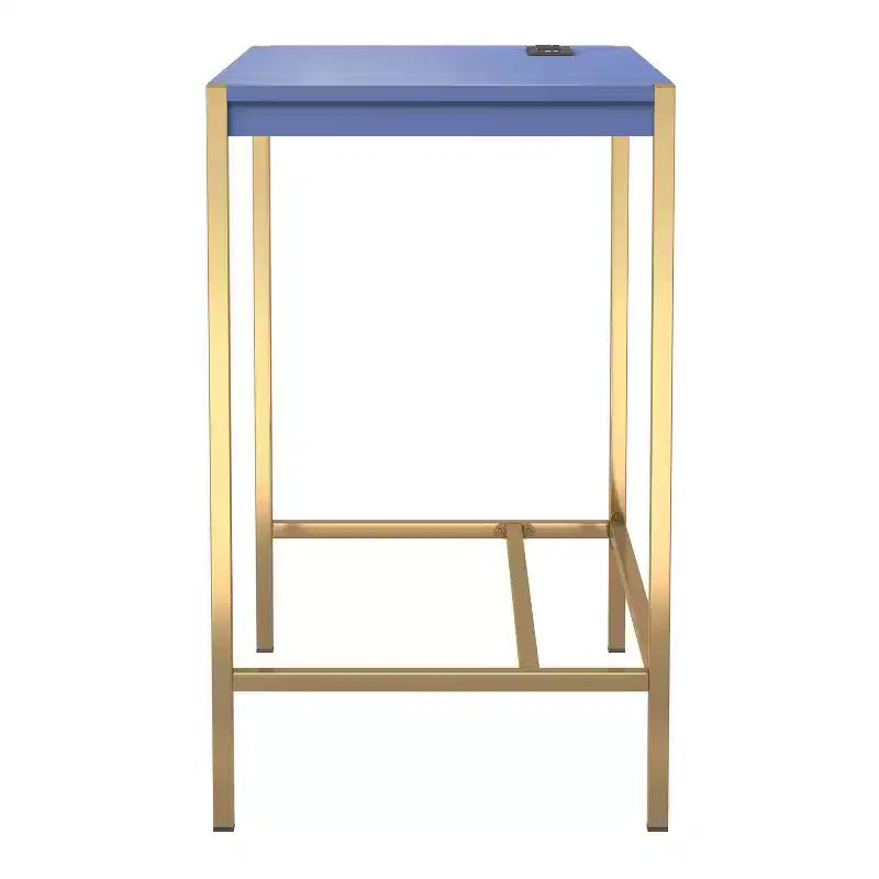 Bureau en acier et MDF avec port USB 75,5 cm H x 76 cm L x 46 cm P