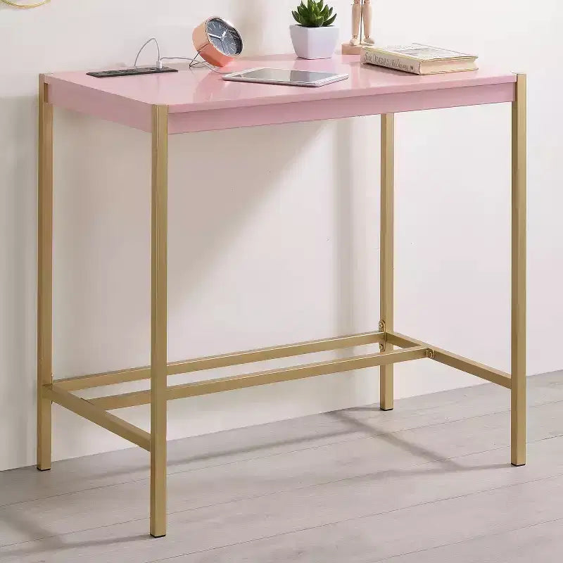 Bureau en acier et MDF avec port USB 75,5 cm H x 76 cm L x 46 cm P