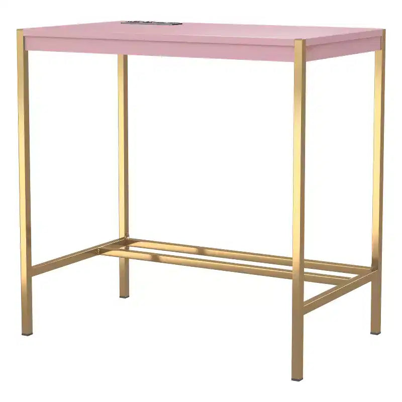 Bureau en acier et MDF avec port USB 75,5 cm H x 76 cm L x 46 cm P