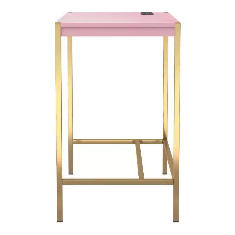 Bureau en acier et MDF avec port USB 75,5 cm H x 76 cm L x 46 cm P