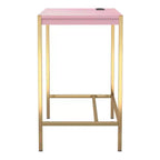 Bureau en acier et MDF avec port USB 75,5 cm H x 76 cm L x 46 cm P