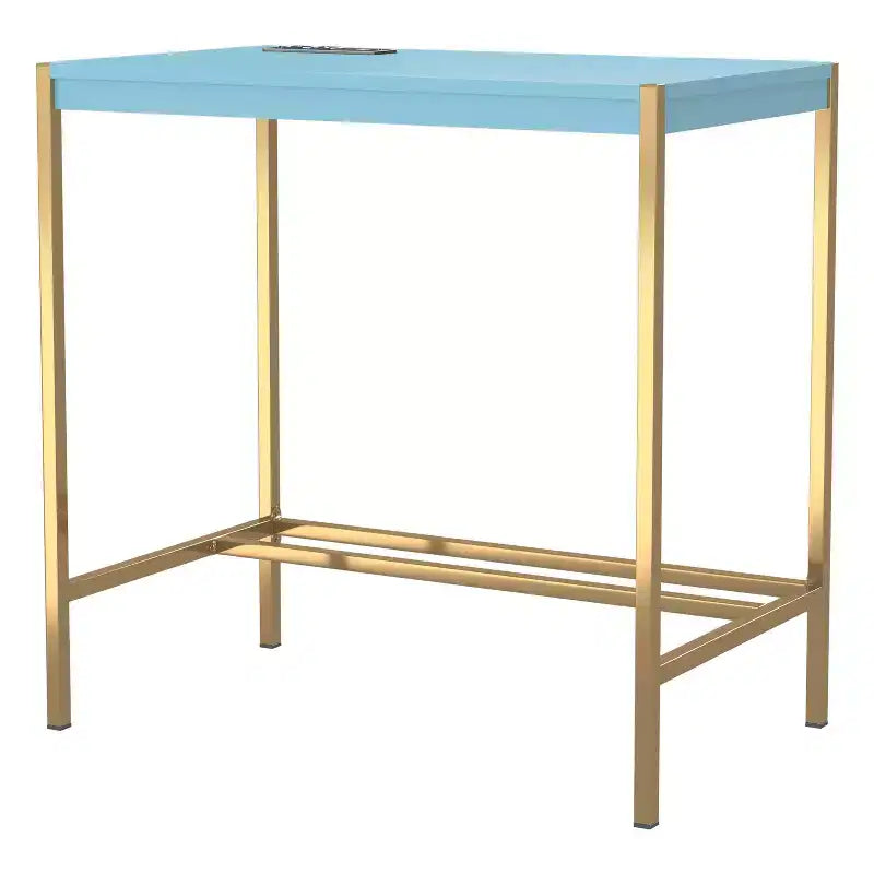 Bureau en acier et MDF avec port USB 75,5 cm H x 76 cm L x 46 cm P