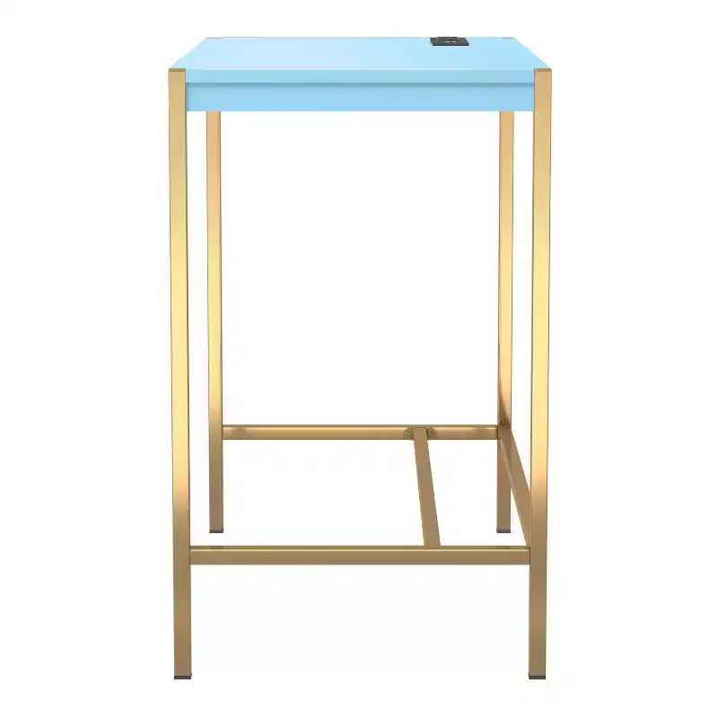 Bureau en acier et MDF avec port USB 75,5 cm H x 76 cm L x 46 cm P