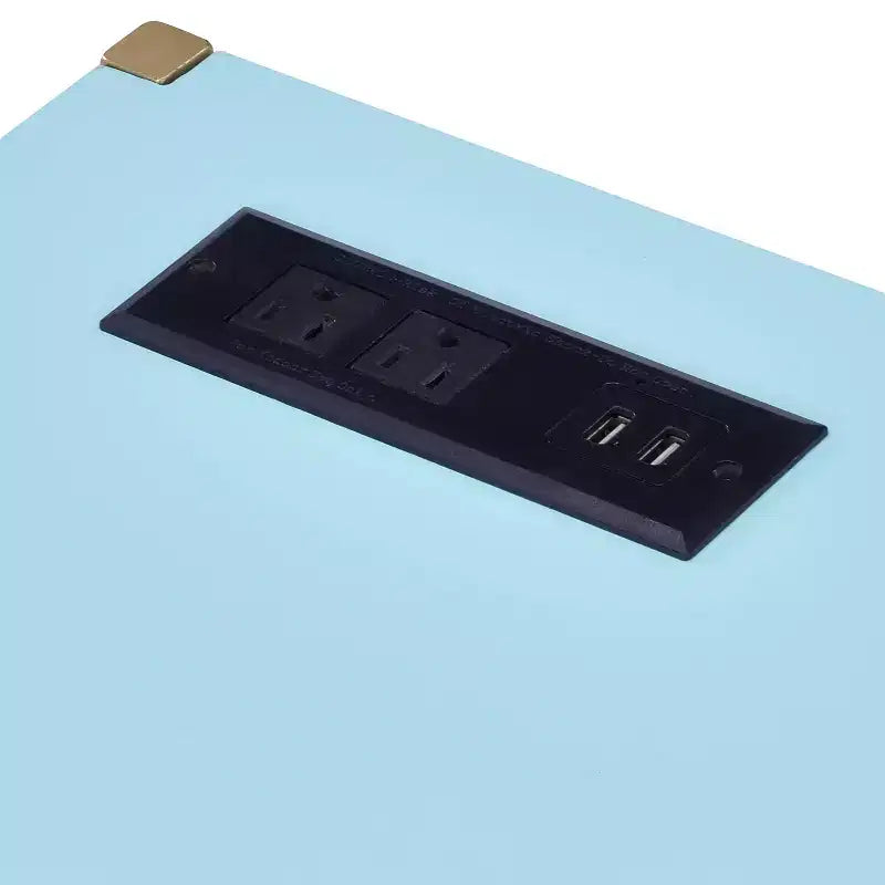 Bureau en acier et MDF avec port USB 75,5 cm H x 76 cm L x 46 cm P