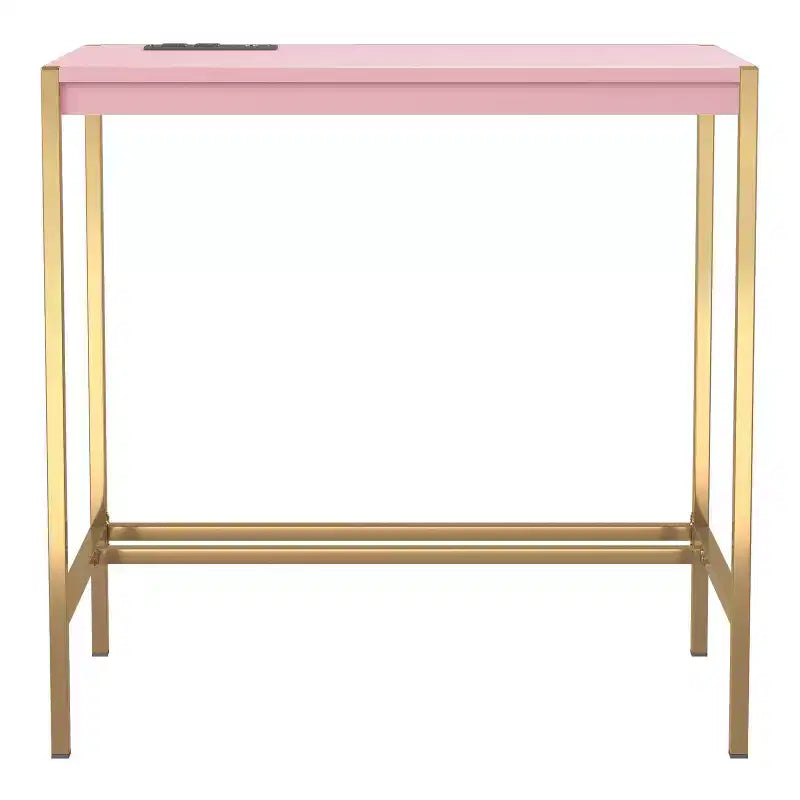 Bureau en acier et MDF avec port USB 75,5 cm H x 76 cm L x 46 cm P