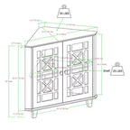 Meuble d'angle d'appoint en MDF 30''H x 32,25''L x 16,75''P