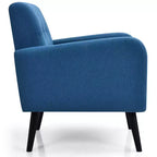 Fauteuil d'appoint en bois d'hévéa et lin 82,5 cm (H) x 75 cm (l) x 75 cm (P)