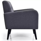 Fauteuil d'appoint en bois d'hévéa et lin 82,5 cm (H) x 75 cm (l) x 75 cm (P)