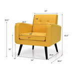 Fauteuil d'appoint en bois d'hévéa et lin 82,5 cm (H) x 75 cm (l) x 75 cm (P)