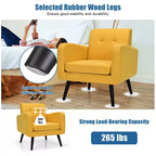 Fauteuil d'appoint en bois d'hévéa et lin 82,5 cm (H) x 75 cm (l) x 75 cm (P)