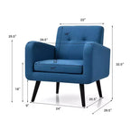 Fauteuil d'appoint en bois d'hévéa et lin 82,5 cm (H) x 75 cm (l) x 75 cm (P)