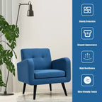 Fauteuil d'appoint en bois d'hévéa et lin 82,5 cm (H) x 75 cm (l) x 75 cm (P)