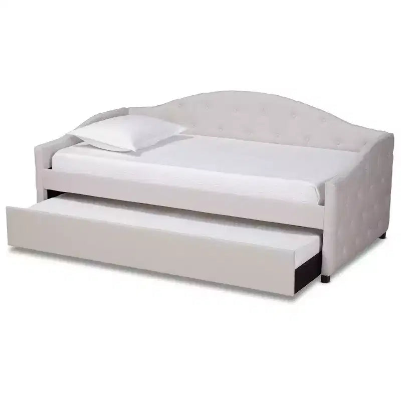 Lit de repos en MDF et hévéa avec lit gigogne 43,5''H x 83,1''L x 83,1''P
