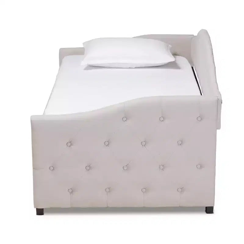 Lit de repos en MDF et hévéa avec lit gigogne 43,5''H x 83,1''L x 83,1''P