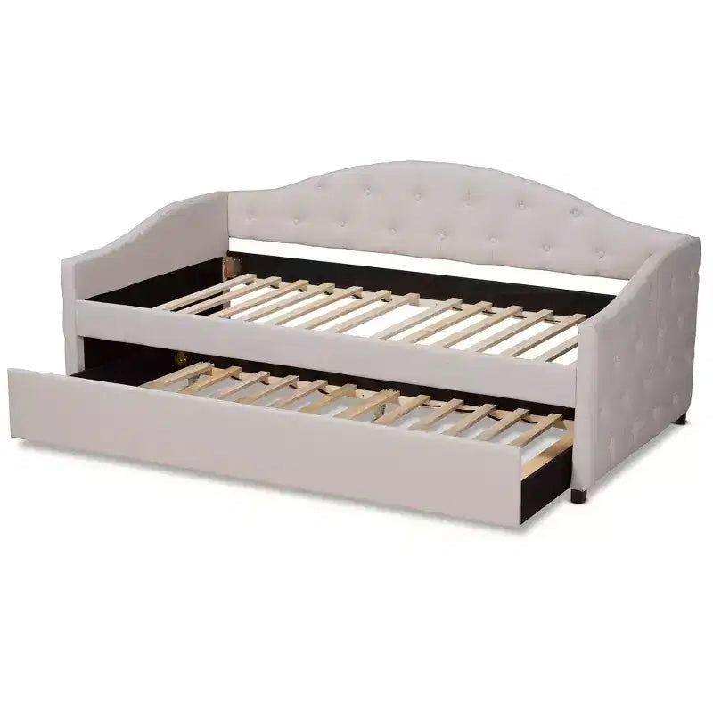 Lit de repos en MDF et hévéa avec lit gigogne 43,5''H x 83,1''L x 83,1''P