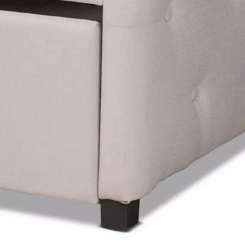 Lit de repos en MDF et hévéa avec lit gigogne 43,5''H x 83,1''L x 83,1''P
