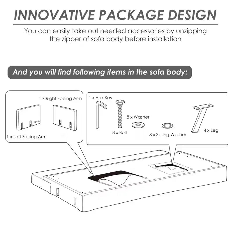 Canapé-lit futon convertible avec ports USB et multiprise