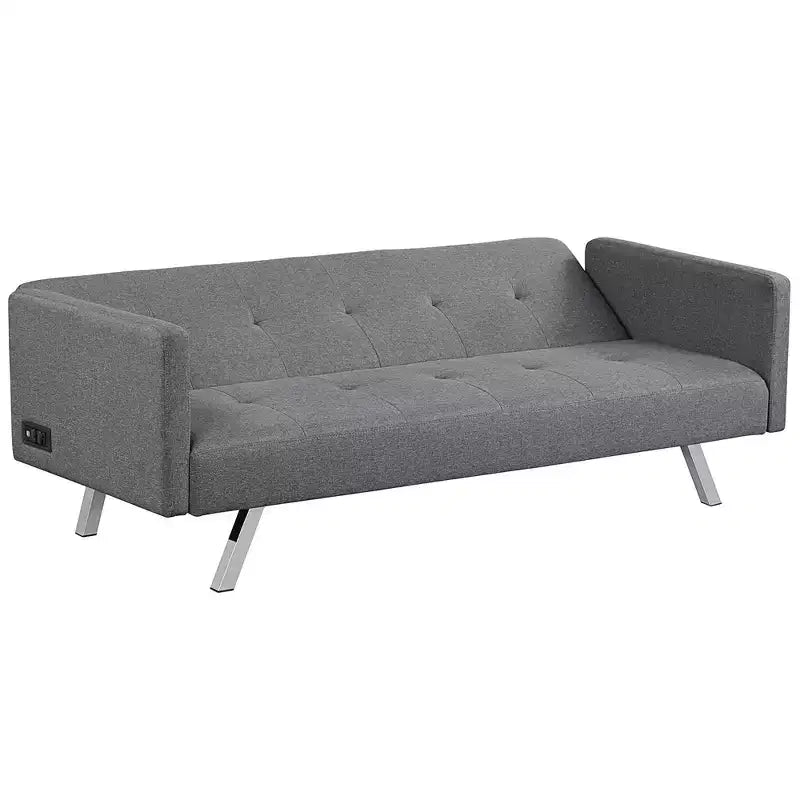 Canapé-lit futon convertible avec ports USB et multiprise