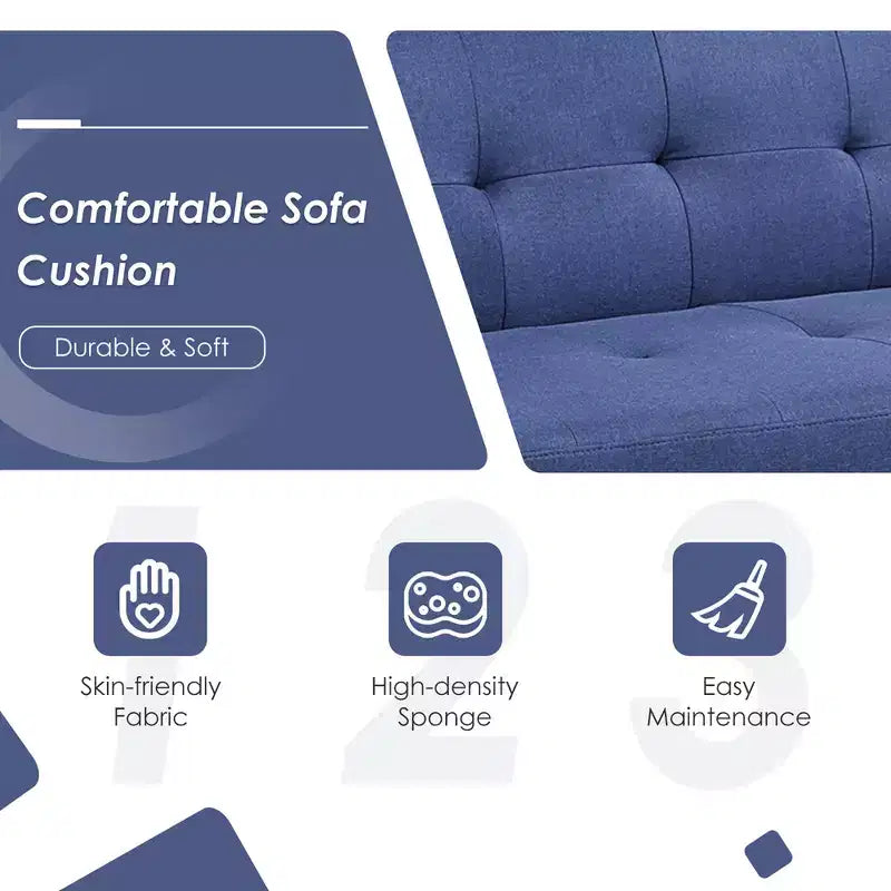 Canapé-lit futon convertible avec ports USB et multiprise