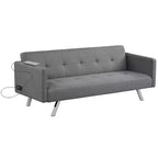 Canapé-lit futon convertible avec ports USB et multiprise