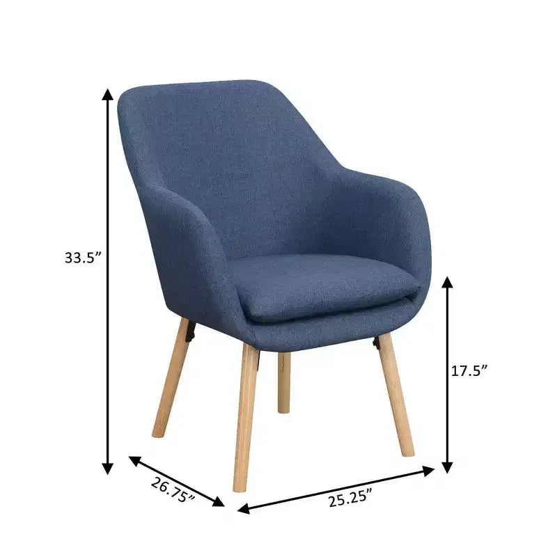 Fauteuil d'appoint en bois d'hévéa 33,5 po H x 26,75 po L