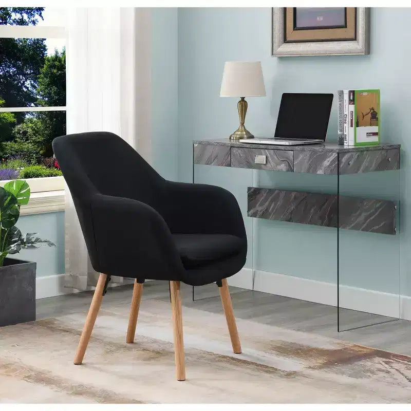 Fauteuil d'appoint en bois d'hévéa 33,5 po H x 26,75 po L