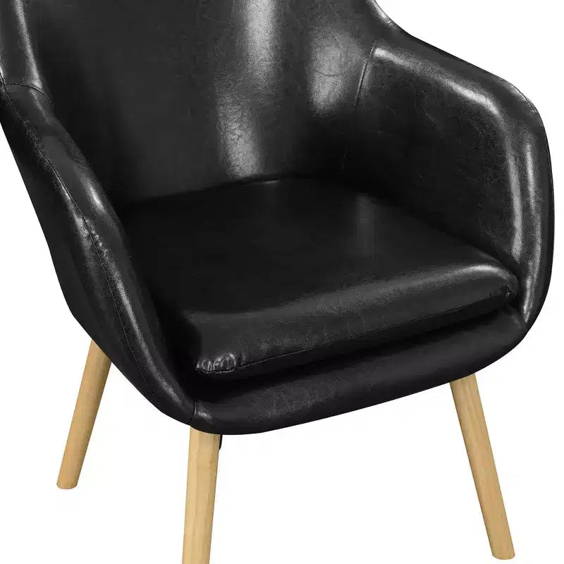 Fauteuil d'appoint en bois d'hévéa 33,5 po H x 26,75 po L