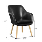 Fauteuil d'appoint en bois d'hévéa 33,5 po H x 26,75 po L