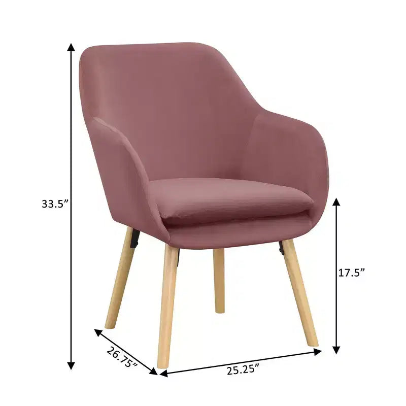 Fauteuil d'appoint en bois d'hévéa 33,5 po H x 26,75 po L