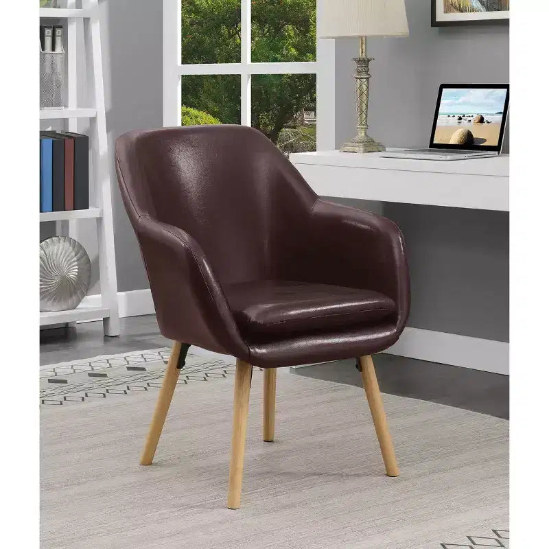 Fauteuil d'appoint en bois d'hévéa 33,5 po H x 26,75 po L