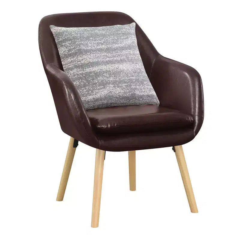 Fauteuil d'appoint en bois d'hévéa 33,5 po H x 26,75 po L