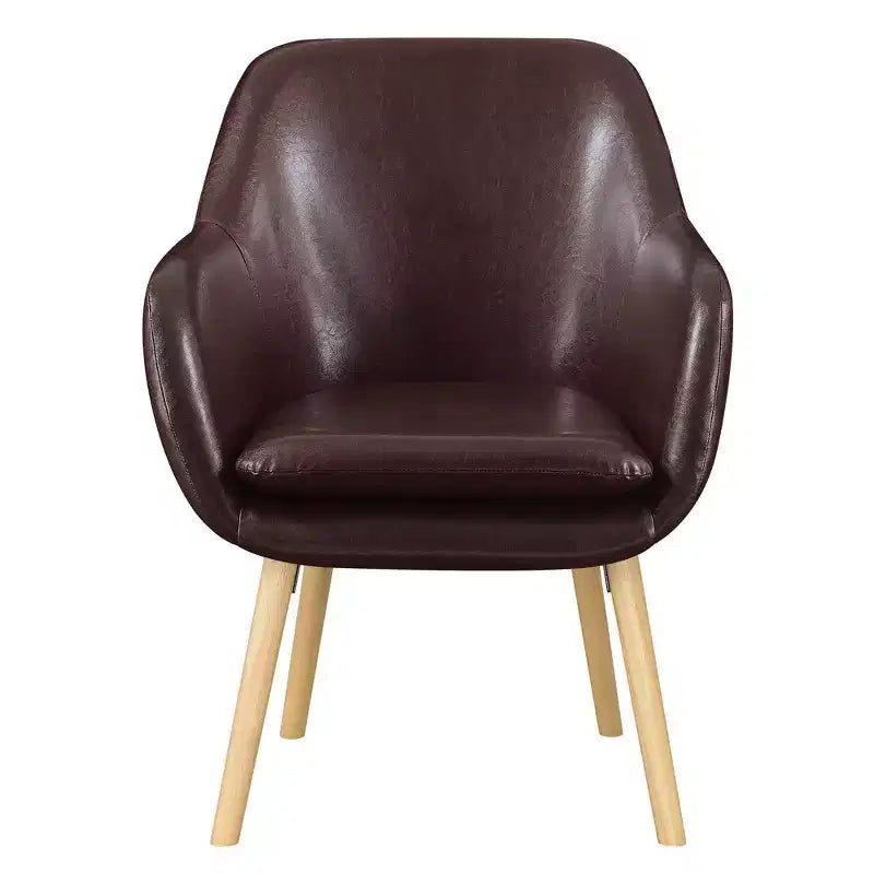 Fauteuil d'appoint en bois d'hévéa 33,5 po H x 26,75 po L