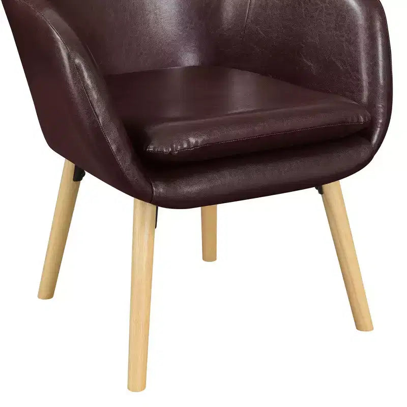 Fauteuil d'appoint en bois d'hévéa 33,5 po H x 26,75 po L