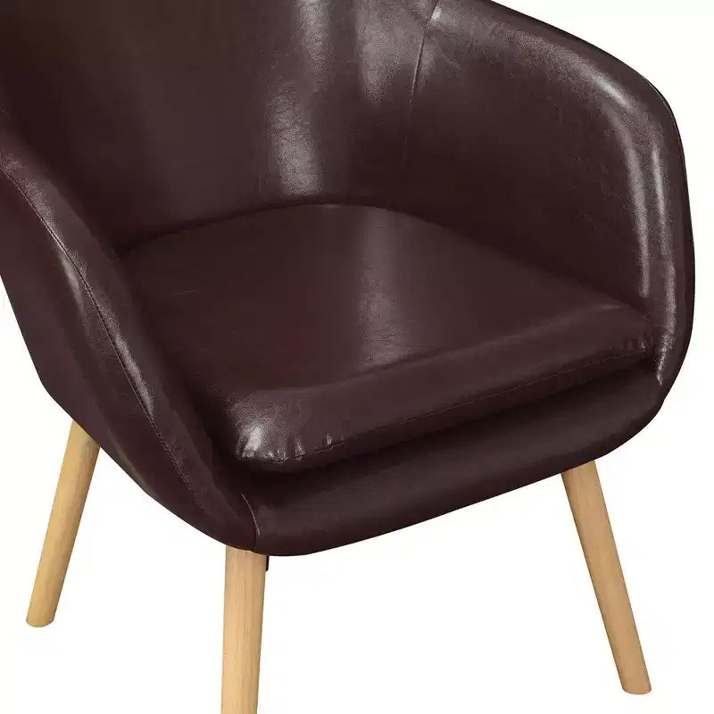 Fauteuil d'appoint en bois d'hévéa 33,5 po H x 26,75 po L