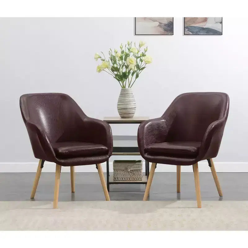 Fauteuil d'appoint en bois d'hévéa 33,5 po H x 26,75 po L
