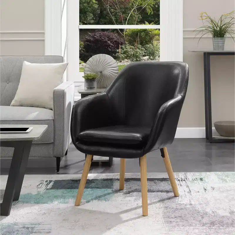 Fauteuil d'appoint en bois d'hévéa 33,5 po H x 26,75 po L
