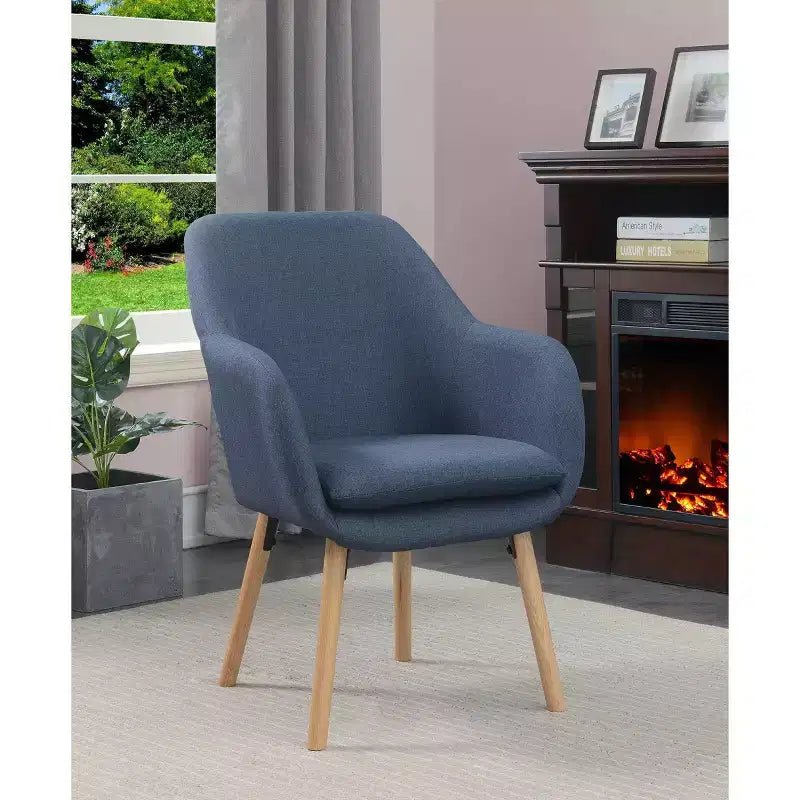 Fauteuil d'appoint en bois d'hévéa 33,5 po H x 26,75 po L