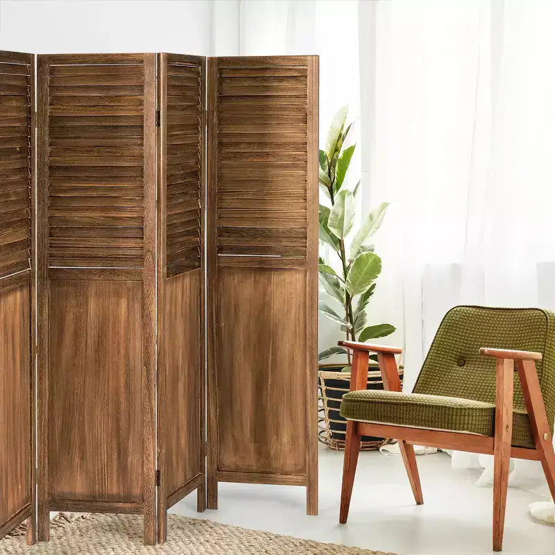 Paravent en Paulownia 4 panneaux 170 cm H x 163 cm L