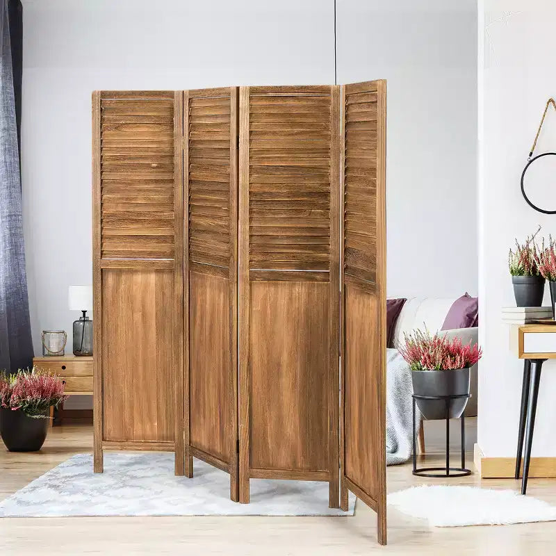 Paravent en Paulownia 4 panneaux 170 cm H x 163 cm L